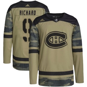 Maurice Richard Men's Adidas Montreal Canadiens Authentic Camo Military Appreciation Practice Jersey
