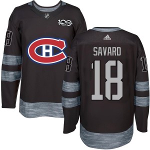 Serge Savard Youth Montreal Canadiens Authentic Black 1917-2017 100th Anniversary Jersey