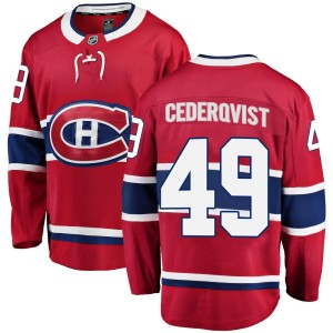 Filip Cederqvist Men's Fanatics Branded Montreal Canadiens Breakaway Red Home Jersey