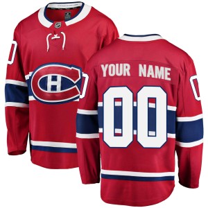 Custom Men's Fanatics Branded Montreal Canadiens Breakaway Red Custom Home Jersey