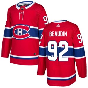 Nicolas Beaudin Men's Adidas Montreal Canadiens Authentic Red Home Jersey