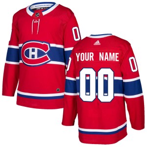 Custom Men's Adidas Montreal Canadiens Authentic Red Custom Home Jersey