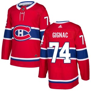 Brandon Gignac Men's Adidas Montreal Canadiens Authentic Red Home Jersey