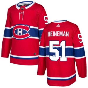 Emil Heineman Men's Adidas Montreal Canadiens Authentic Red Home Jersey