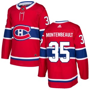 Sam Montembeault Men's Adidas Montreal Canadiens Authentic Red Home Jersey