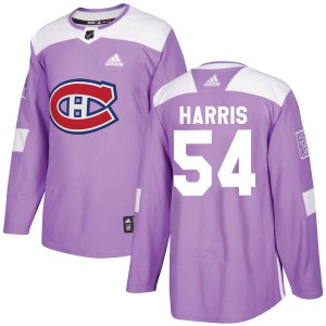 Jordan Harris Men's Adidas Montreal Canadiens Authentic Purple Fights Cancer Practice Jersey