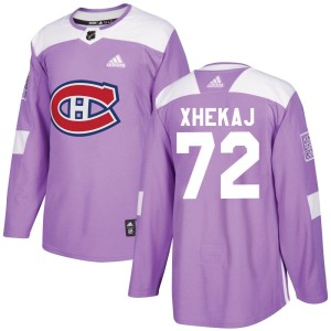 Arber Xhekaj Men's Adidas Montreal Canadiens Authentic Purple Fights Cancer Practice Jersey