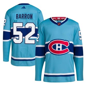 Justin Barron Men's Adidas Montreal Canadiens Authentic Light Blue Reverse Retro 2.0 Jersey