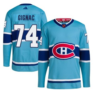 Brandon Gignac Men's Adidas Montreal Canadiens Authentic Light Blue Reverse Retro 2.0 Jersey