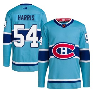 Jordan Harris Men's Adidas Montreal Canadiens Authentic Light Blue Reverse Retro 2.0 Jersey