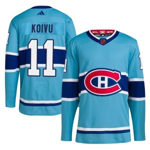 Saku Koivu Men's Adidas Montreal Canadiens Authentic Light Blue Reverse Retro 2.0 Jersey