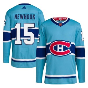 Alex Newhook Men's Adidas Montreal Canadiens Authentic Light Blue Reverse Retro 2.0 Jersey
