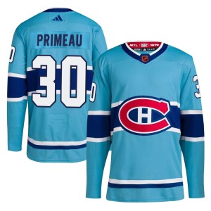 Cayden Primeau Men's Adidas Montreal Canadiens Authentic Light Blue Reverse Retro 2.0 Jersey