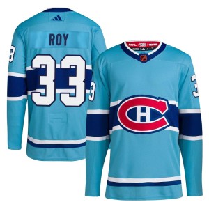 Patrick Roy Men's Adidas Montreal Canadiens Authentic Light Blue Reverse Retro 2.0 Jersey