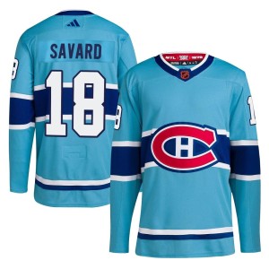 Serge Savard Men's Adidas Montreal Canadiens Authentic Light Blue Reverse Retro 2.0 Jersey