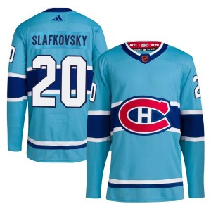 Juraj Slafkovsky Men's Adidas Montreal Canadiens Authentic Light Blue Reverse Retro 2.0 Jersey