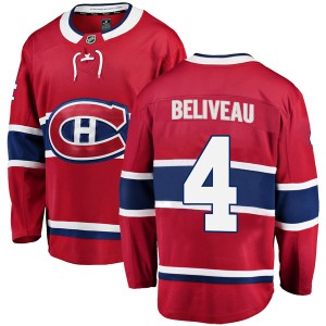 Jean Beliveau Youth Fanatics Branded Montreal Canadiens Breakaway Red Home Jersey