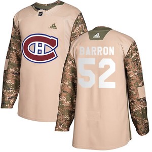 Justin Barron Men's Adidas Montreal Canadiens Authentic Camo Veterans Day Practice Jersey