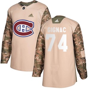 Brandon Gignac Men's Adidas Montreal Canadiens Authentic Camo Veterans Day Practice Jersey