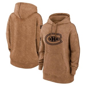 Women's Montreal Canadiens Brown 2023 Salute to Service Pullover Hoodie