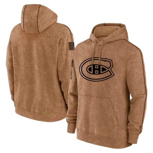 Youth Montreal Canadiens Brown 2023 Salute to Service Club Pullover Hoodie