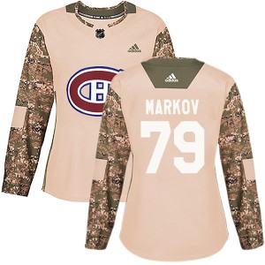 Andrei Markov Women's Adidas Montreal Canadiens Authentic Camo Veterans Day Practice Jersey