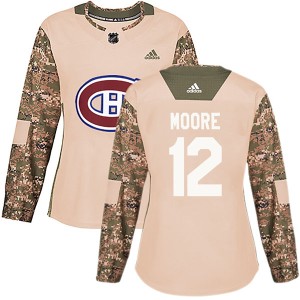 Dickie Moore Women's Adidas Montreal Canadiens Authentic Camo Veterans Day Practice Jersey
