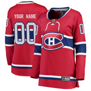 Custom Women's Fanatics Branded Montreal Canadiens Breakaway Red Custom Home Jersey