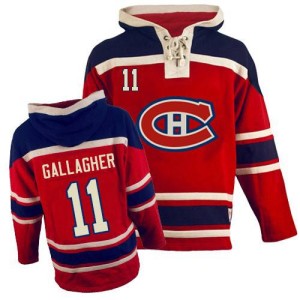 Brendan Gallagher Youth Montreal Canadiens Authentic Red Old Time Hockey Sawyer Hooded Sweatshirt