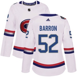 Justin Barron Women's Adidas Montreal Canadiens Authentic White 2017 100 Classic Jersey