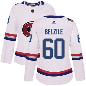 Alex Belzile Women's Adidas Montreal Canadiens Authentic White 2017 100 Classic Jersey