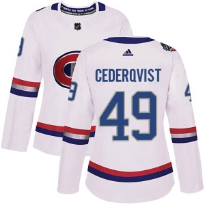 Filip Cederqvist Women's Adidas Montreal Canadiens Authentic White 2017 100 Classic Jersey