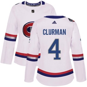 Nathan Clurman Women's Adidas Montreal Canadiens Authentic White 2017 100 Classic Jersey
