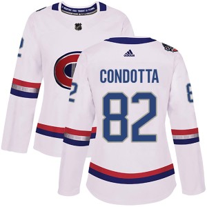 Lucas Condotta Women's Adidas Montreal Canadiens Authentic White 2017 100 Classic Jersey