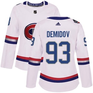 Ivan Demidov Women's Adidas Montreal Canadiens Authentic White 2017 100 Classic Jersey