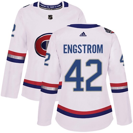 Adam Engstrom Women's Adidas Montreal Canadiens Authentic White 2017 100 Classic Jersey