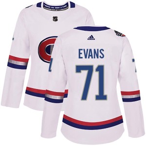 Jake Evans Women's Adidas Montreal Canadiens Authentic White 2017 100 Classic Jersey