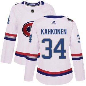Kaapo Kahkonen Women's Adidas Montreal Canadiens Authentic White 2017 100 Classic Jersey