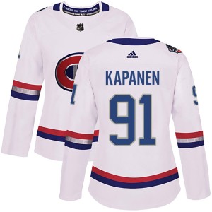 Oliver Kapanen Women's Adidas Montreal Canadiens Authentic White 2017 100 Classic Jersey