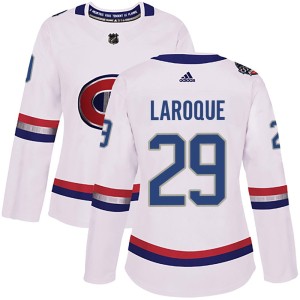 Gannon Laroque Women's Adidas Montreal Canadiens Authentic White 2017 100 Classic Jersey