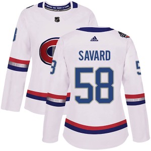David Savard Women's Adidas Montreal Canadiens Authentic White 2017 100 Classic Jersey