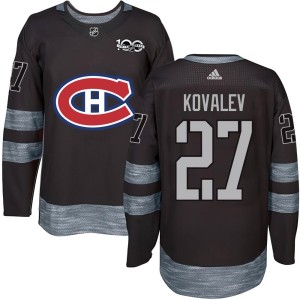 Alexei Kovalev Men's Montreal Canadiens Authentic Black 1917-2017 100th Anniversary Jersey