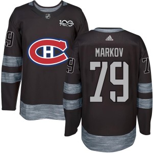 Andrei Markov Men's Montreal Canadiens Authentic Black 1917-2017 100th Anniversary Jersey