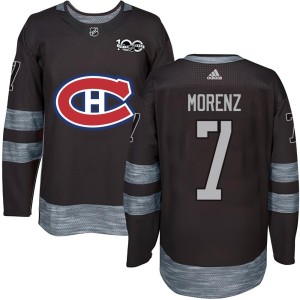 Howie Morenz Men's Montreal Canadiens Authentic Black 1917-2017 100th Anniversary Jersey