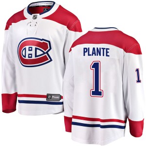 Jacques Plante Men's Fanatics Branded Montreal Canadiens Breakaway White Away Jersey