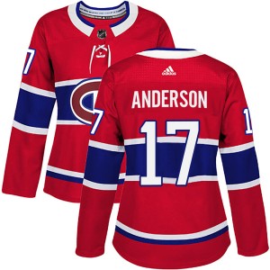 Josh Anderson Women's Adidas Montreal Canadiens Authentic Red Home Jersey