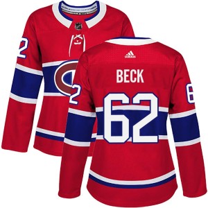 Owen Beck Women's Adidas Montreal Canadiens Authentic Red Home Jersey
