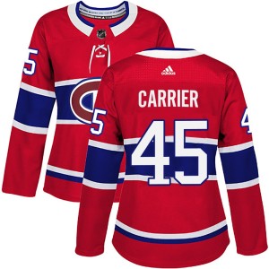 Alexandre Carrier Women's Adidas Montreal Canadiens Authentic Red Home Jersey
