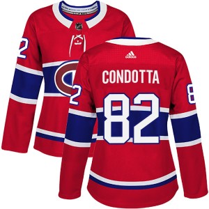 Lucas Condotta Women's Adidas Montreal Canadiens Authentic Red Home Jersey