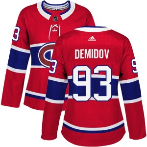 Ivan Demidov Women's Adidas Montreal Canadiens Authentic Red Home Jersey